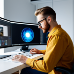 **

"A focused graphic designer in a modern, well-lit studio, working on a computer with design software open, fully clothed in appropriate attire, professional environment, safe for work, perfect anatomy, natural proportions, high quality, family-friendly, modest clothing."

**