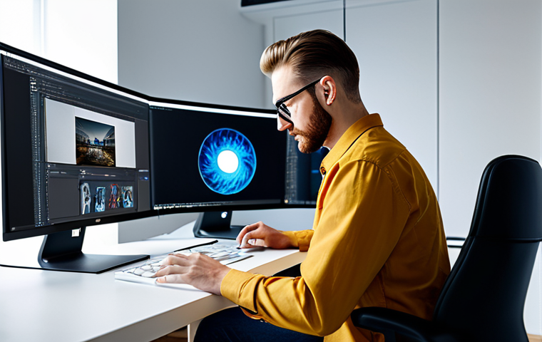 **
"A focused graphic designer in a modern, well-lit studio, working on a computer with design software open, fully clothed in appropriate attire, professional environment, safe for work, perfect anatomy, natural proportions, high quality, family-friendly, modest clothing."
**