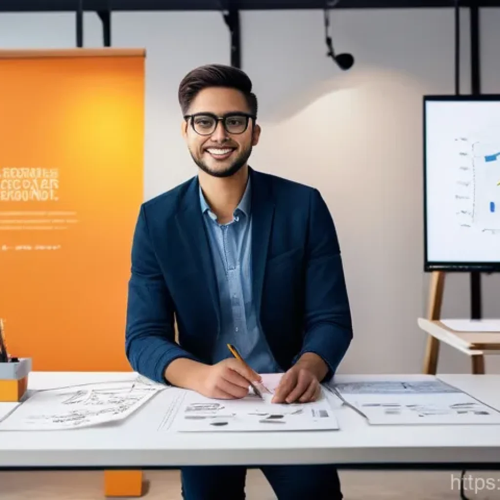 컴퓨터그래픽스운용기능사 자격증 면접 준비법 - **Portfolio Storytelling and Personal Perspective:**
    "A confident young graphic designer, wearin...