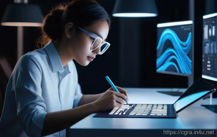 컴퓨터그래픽스운용기능사 자격증 면접 준비법 - **Portfolio Storytelling and Personal Perspective:**
    "A confident young graphic designer, wearin...