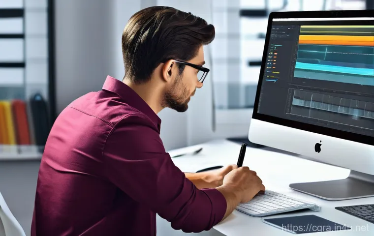 컴퓨터그래픽스운용기능사 자격증 시험의 기출 분석 - A focused female student in her early twenties, with a warm, natural expression, sitting at a clean ...