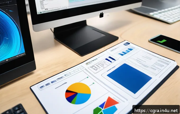 컴퓨터그래픽스운용기능사 실기 시험 체크리스트 - A detailed workspace setup for a computer graphics skills test, featuring a modern desktop computer ...
